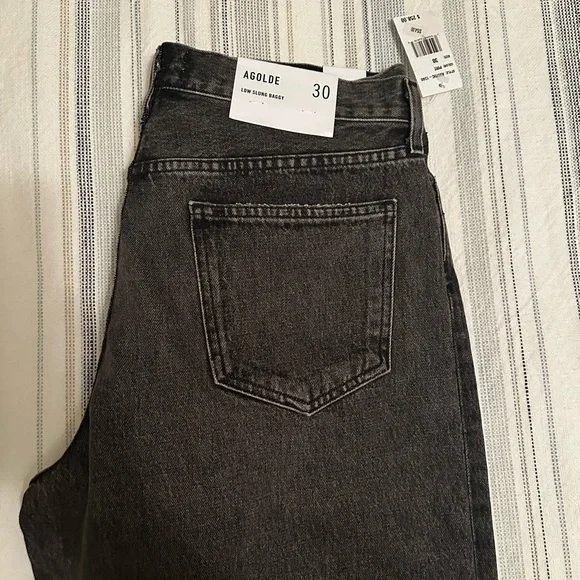 New Agolde Charcoal low Slug Baggy-New With Tags - Picture 2 of 3